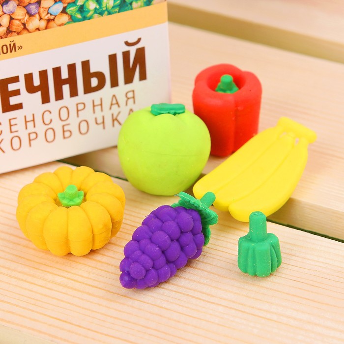 Сенсорная коробочка с крупой "Овощи и фрукты"