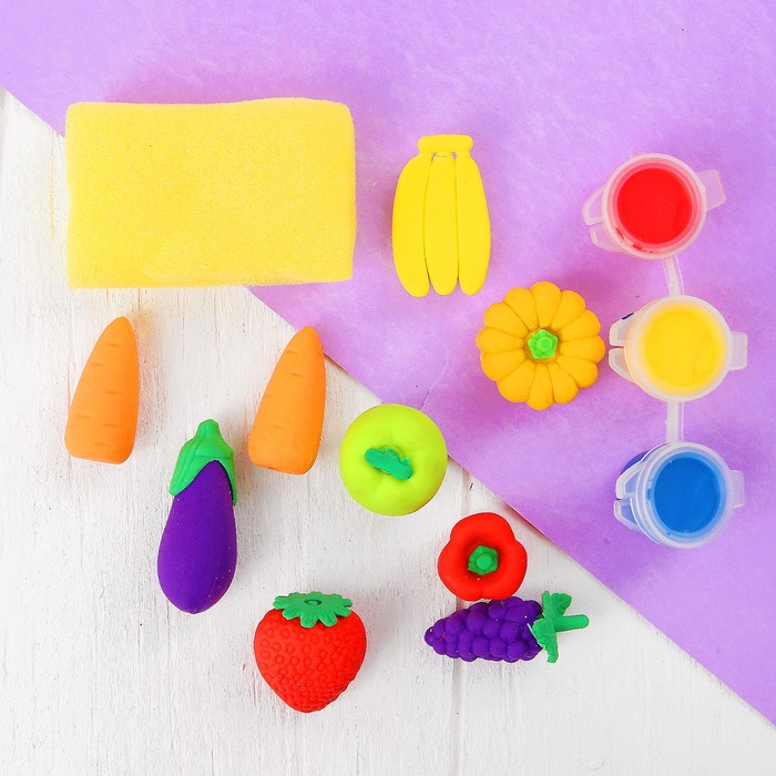 Сенсорная коробочка с крупой "Овощи и фрукты"