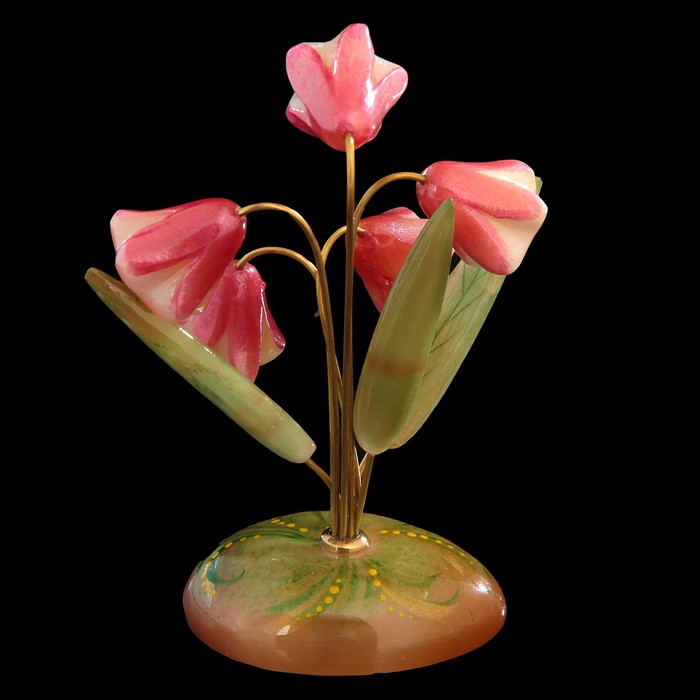 Сувенир «Колокольчики», 5 цветков, 10×12 см, селенит