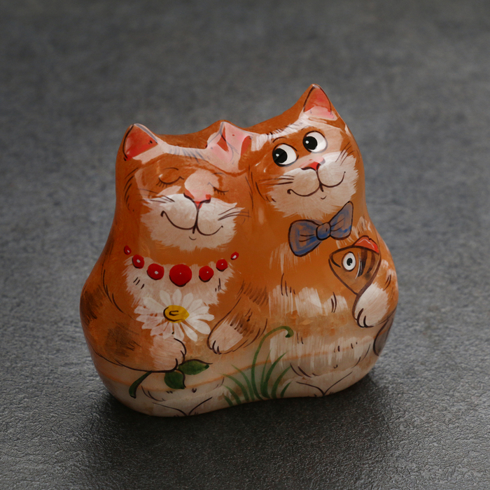 Сувенир «Кот с кошкой», 8×4×7 см, селенит сувенир кот баксик селенит