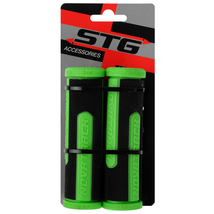 Грипсы Novatrack, 110 мм, цвет чёрный-салатовый