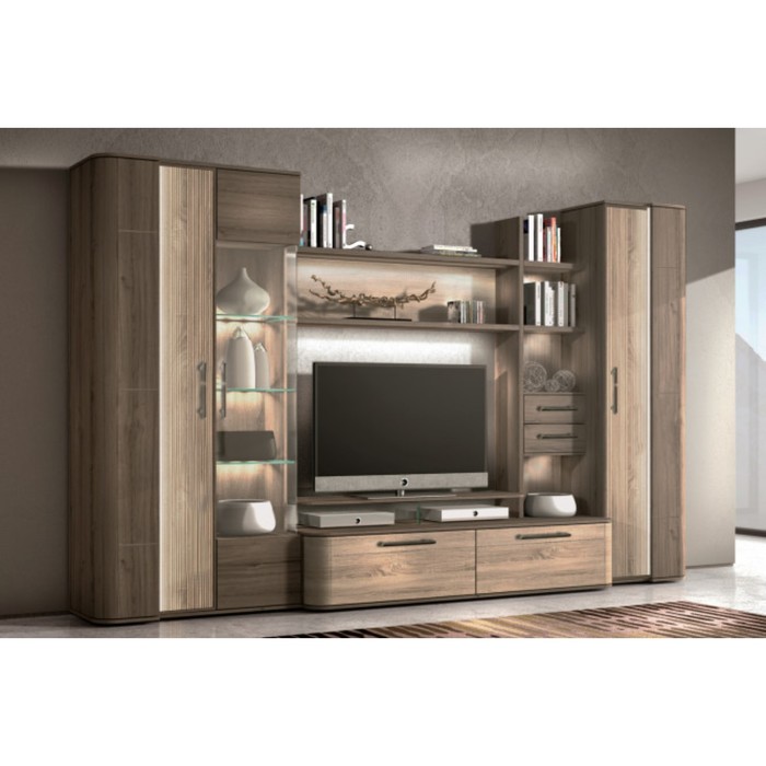 Тумба под ТВ "Бруна", ЛДСП, цвет дуб тёмный