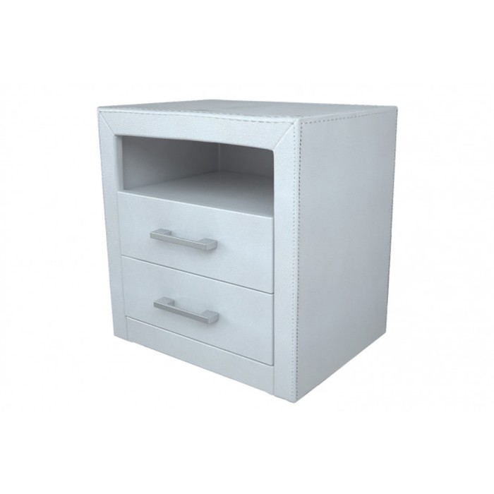 Тумба прикроватная "Коста 2", искусственная кожа, цвет белый