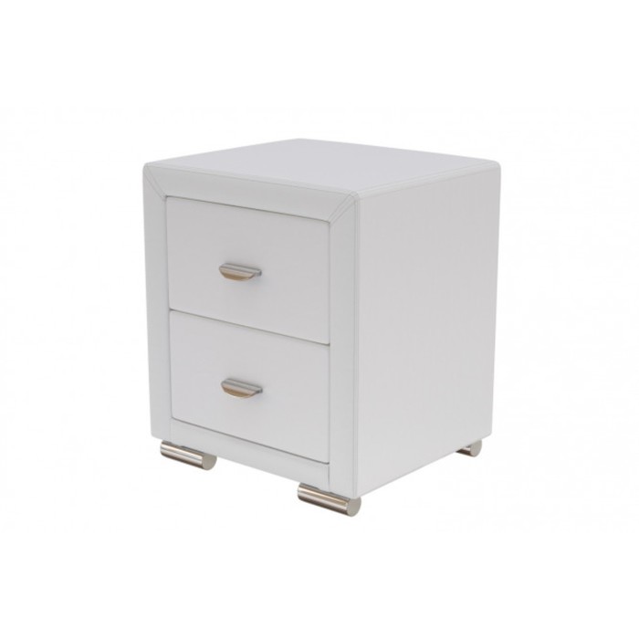 Тумба прикроватная OrmaSoft, искусственная кожа, цвет белый