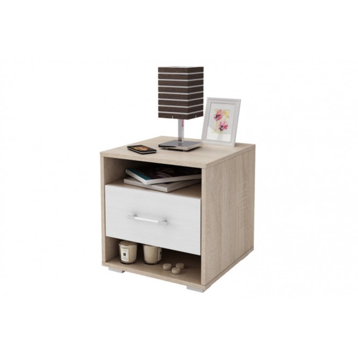 Тумба "Грейс-3", ЛДСП, цвет дуб сонома/белый