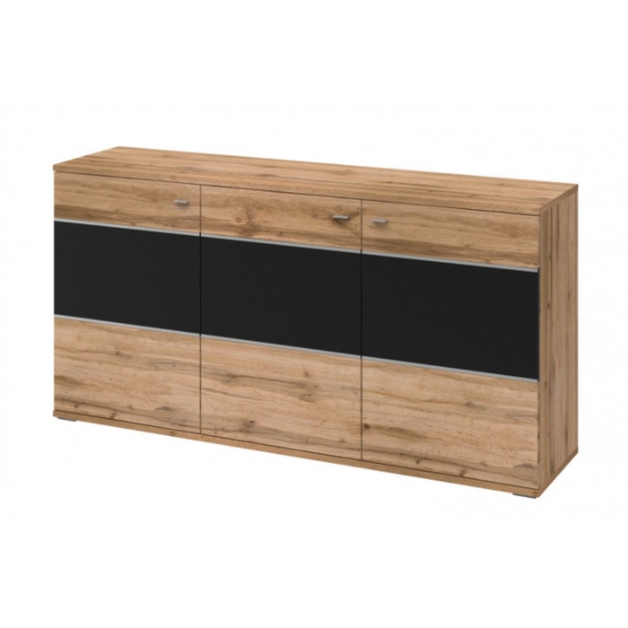 Тумба Alfonso, ЛДСП, цвет дуб вотан/чёрный