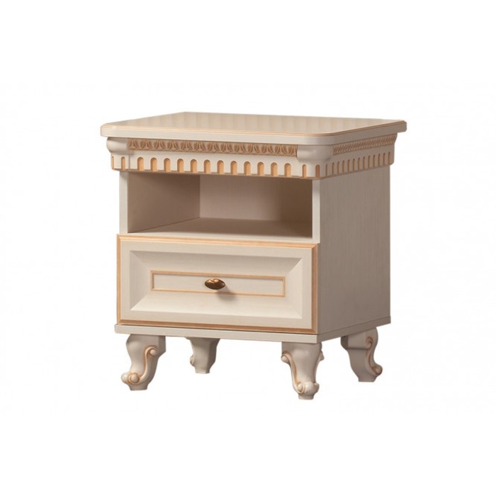 Тумба прикроватная "Марлен", МДФ, цвет кремовый белый