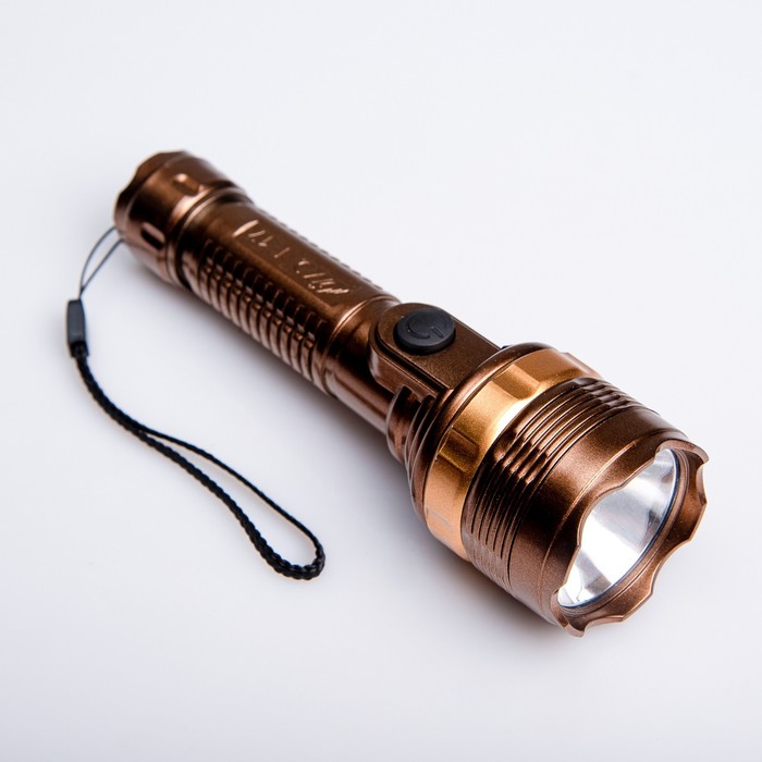 Фонарик 1 диод, 1 режим, бат. 2АА, на шнурке, микс, 4,5*14см