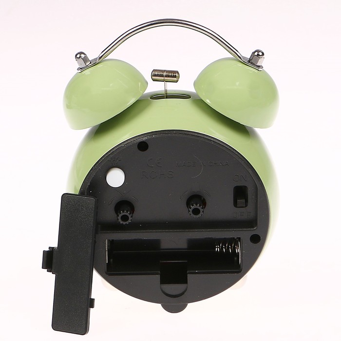 Будильник d=7,5см Фрукты, плавный ход, подсветка, металл, микс цвета и фруктов, 9*13см