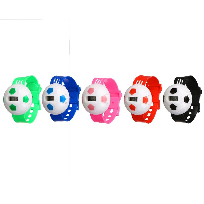 Часы наручные дет. электронные, с силик ремешком, циф-т Футбольный мяч, микс, 22см