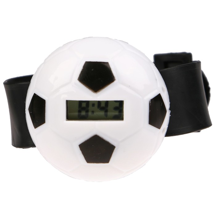 Часы наручные дет. электронные, с силик ремешком, циф-т Футбольный мяч, микс, 22см