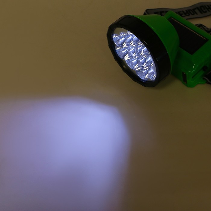 Фонарик 220 В «Цветной», 12 диодов, 2 режима, солнечная батарея, ободок микс, 8.5х10 см