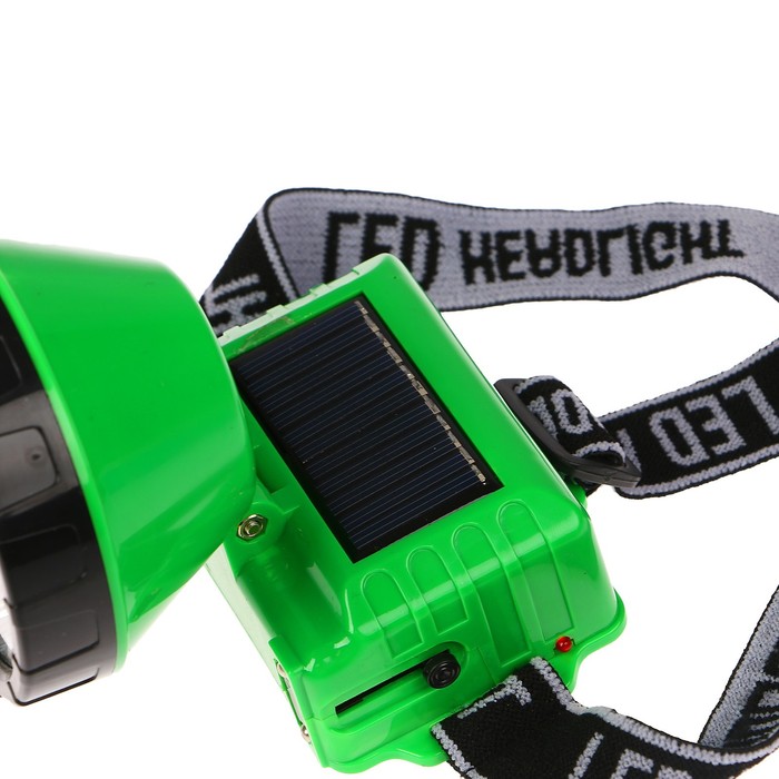 Фонарик 220 В «Цветной», 12 диодов, 2 режима, солнечная батарея, ободок микс, 8.5х10 см