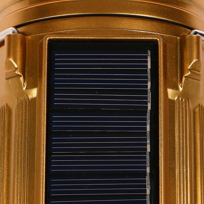 Фонарик 220 В, солнечная батарея, напольные ножки в комп-те, вход д/USB, 7.5х 20 см