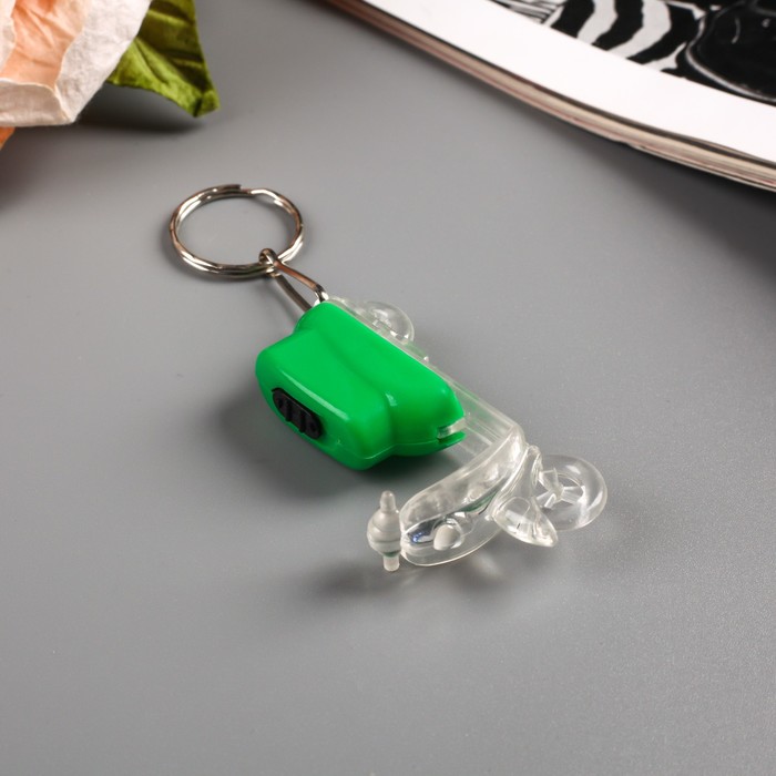 Фонарик свет на кольце "Мопед" МИКС 3,2х6х1,5 см