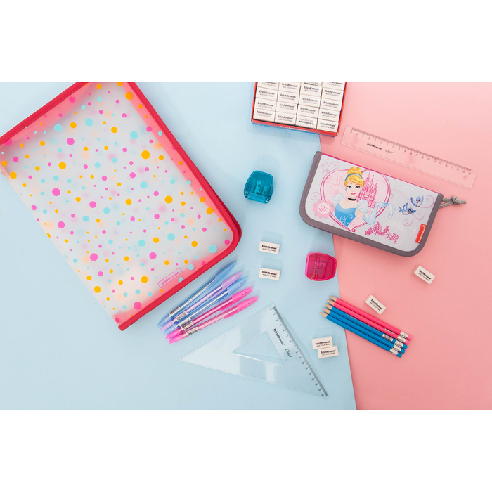 Линейка 20 см Erich Krause Clear, полибег, точная миллиметровая шкала, непачкающиеся края для черчения тушью