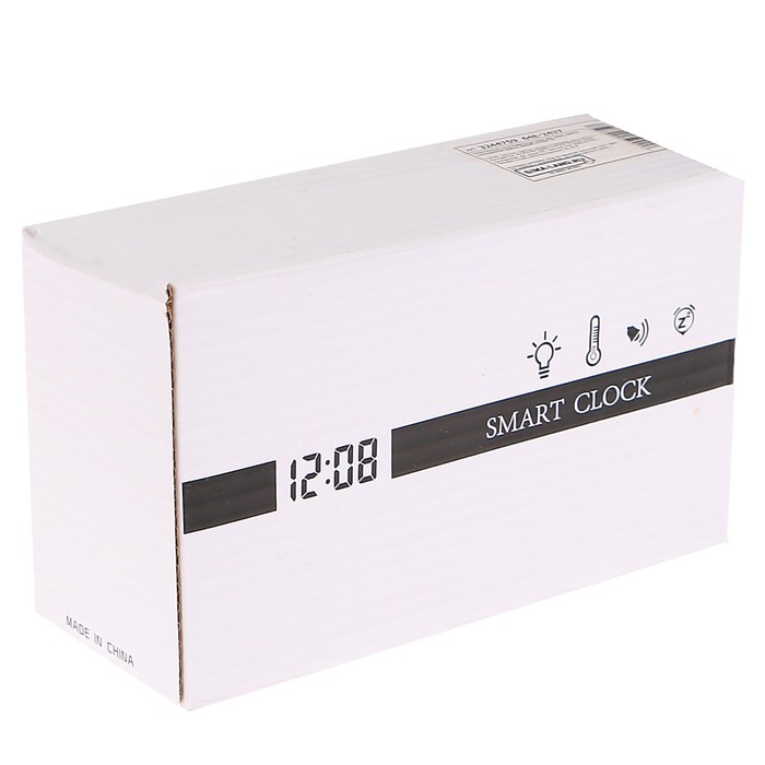 Электронные часы-будильник, овал, бат 3AАА, время, силиконовый корпус, белый, 5х14х7 см