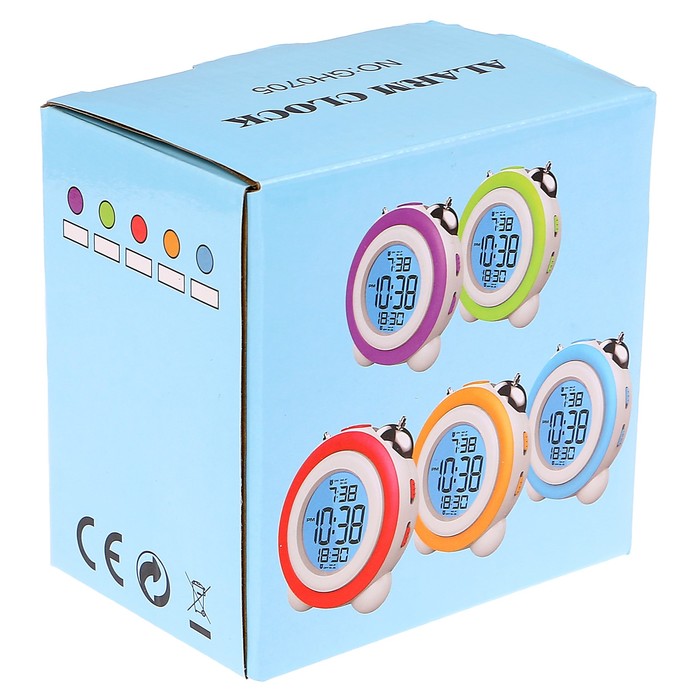 Электронные часы-будильник,подсветка,2 будильника, дата, бат 3AАА,чёрно-белый,7х11.5х10.5 см