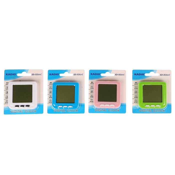 Электронные часы-будильник, день недели, бат таблетка в комп-те, микс, 1.5х6х6 см