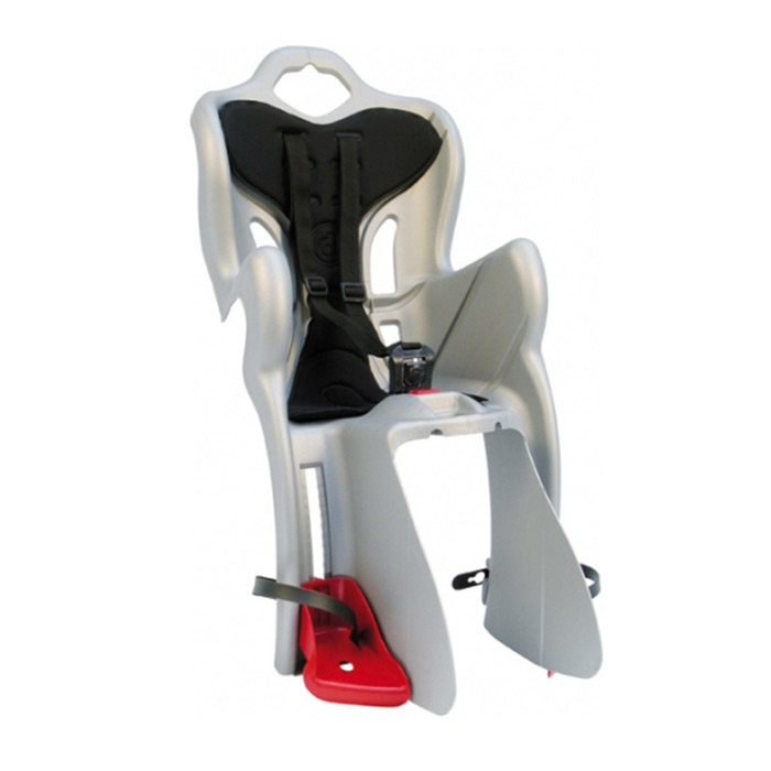 Велокресло заднее Bellelli B-One Standard, крепление на раму, цвет серебро