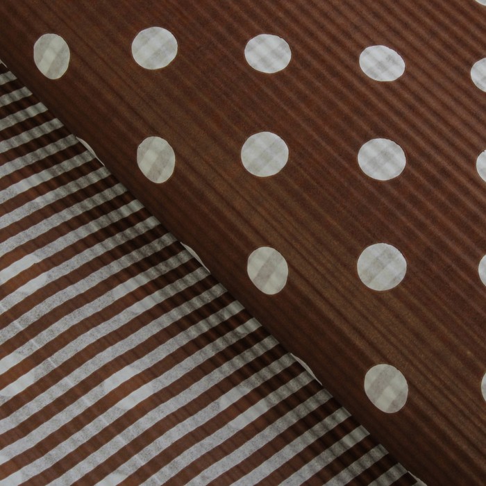 Бумага гофрированная двусторонняя "Зебра люкс", коричневый, 0,7 х 5 м