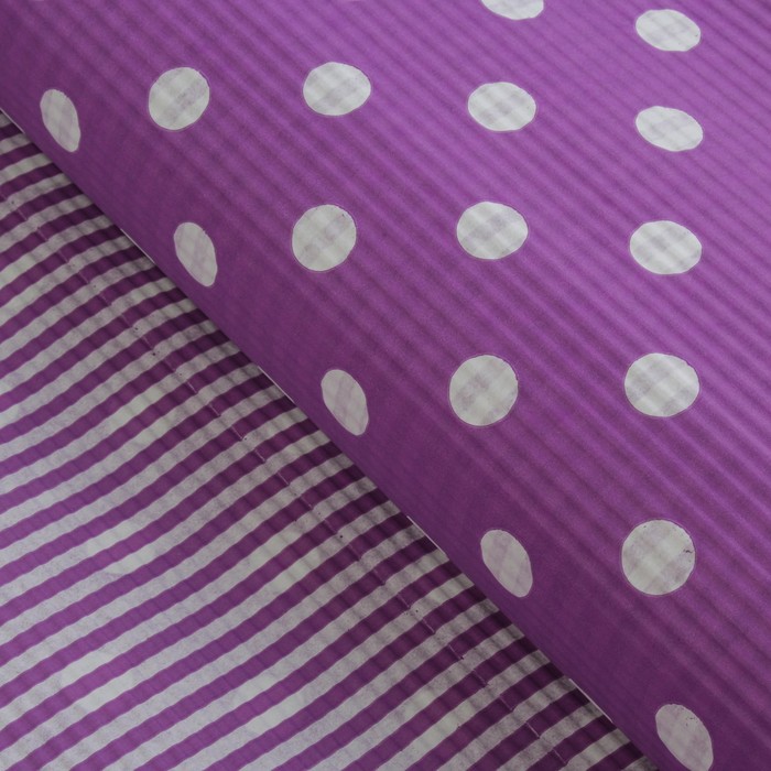 Бумага гофрированная двусторонняя "Зебра люкс", сиреневый, 0,7 х 5 м