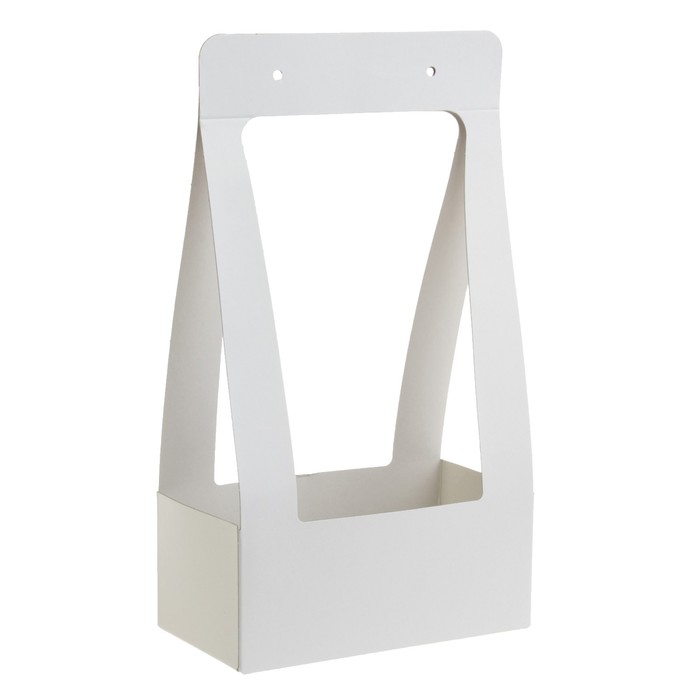 Переноска для цветов, "Сумка", белый 22 х 11 х 39 см