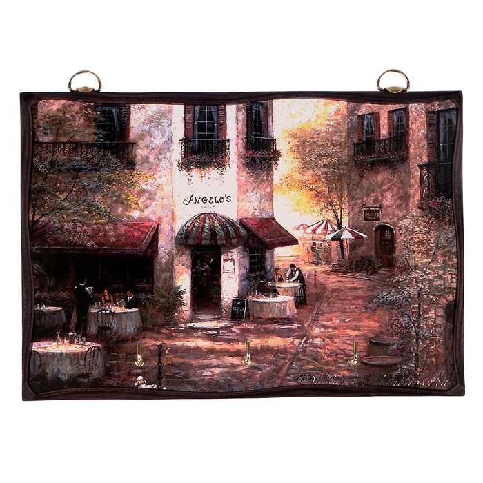 Ключница открытая "Уличное кафе" 18х25 см