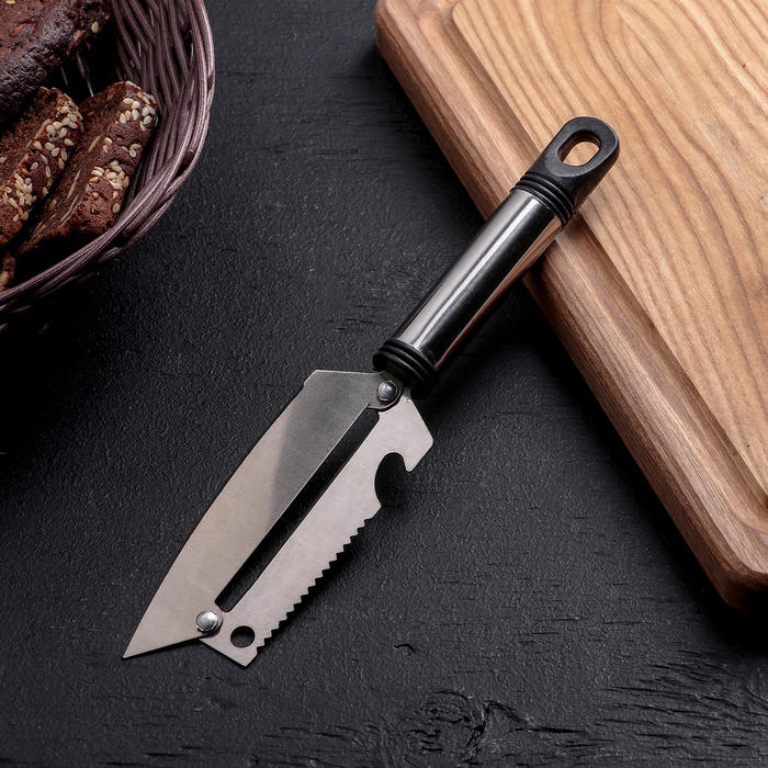 Шинковка, нож для нарезки, открывалка «Помощник», 3 в 1, 19,5 см (лезвие 9,8 см)