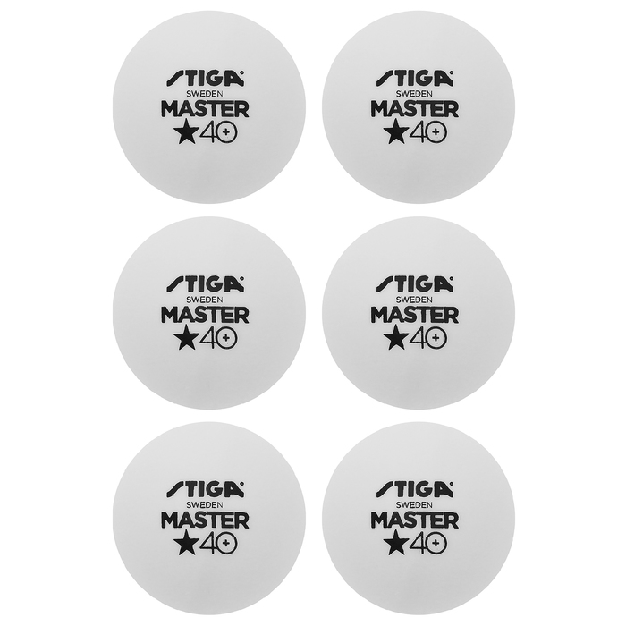 Мяч для настольного тенниса Stiga Master ABS 1*, арт.1111-2410-06, пластик, уп. 6 шт