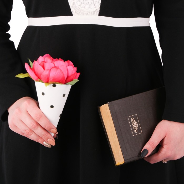 Мини‒конусный пакет «Стильный горошек», 21 х 13 см