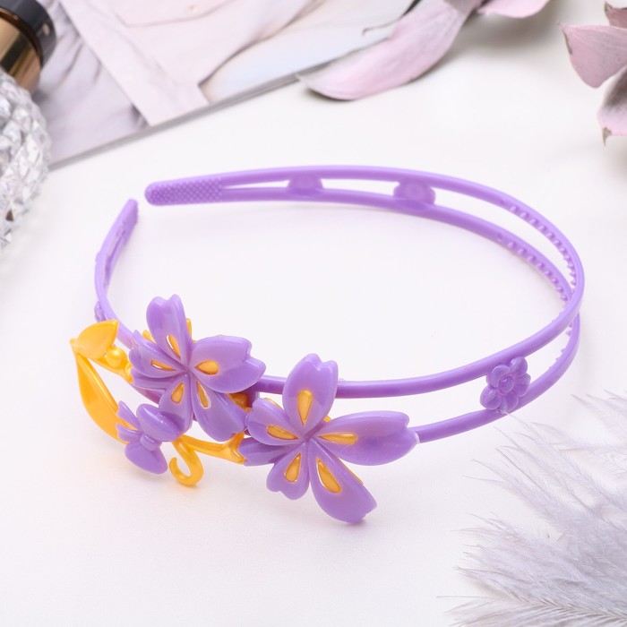 Ободок для волос "Лоск" 1,6 см цветы и бантики, микс