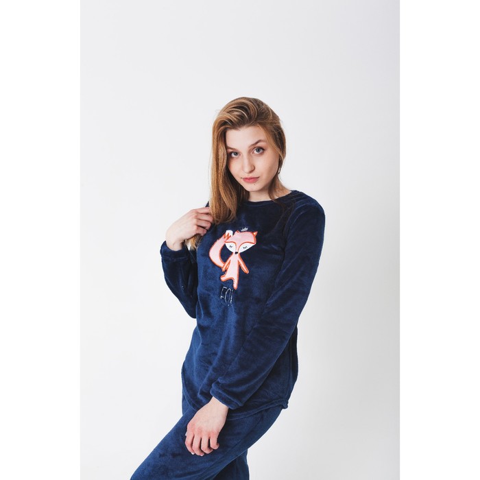 Джемпер женский KAFTAN "Fox" син, р-р 46-48, 100% п/э, велсофт