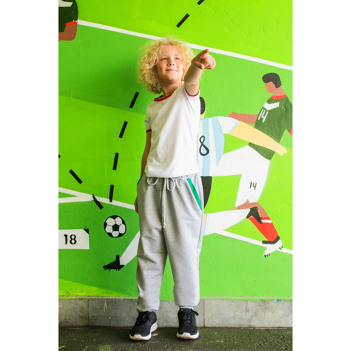 Брюки для мальчика MINAKU "Динозавры", рост 146-152 см, цвет серый