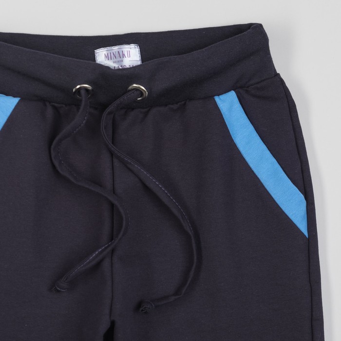 Брюки для мальчика MINAKU "Космос", рост 134-140 см, цвет тёмно-синий