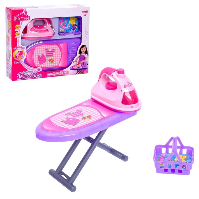 Игровой набор "Мамина помощница": утюжок, гладильная доска, корзинка