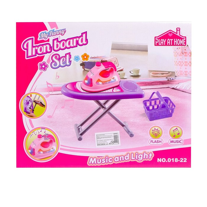 Игровой набор "Мамина помощница": утюжок, гладильная доска, корзинка