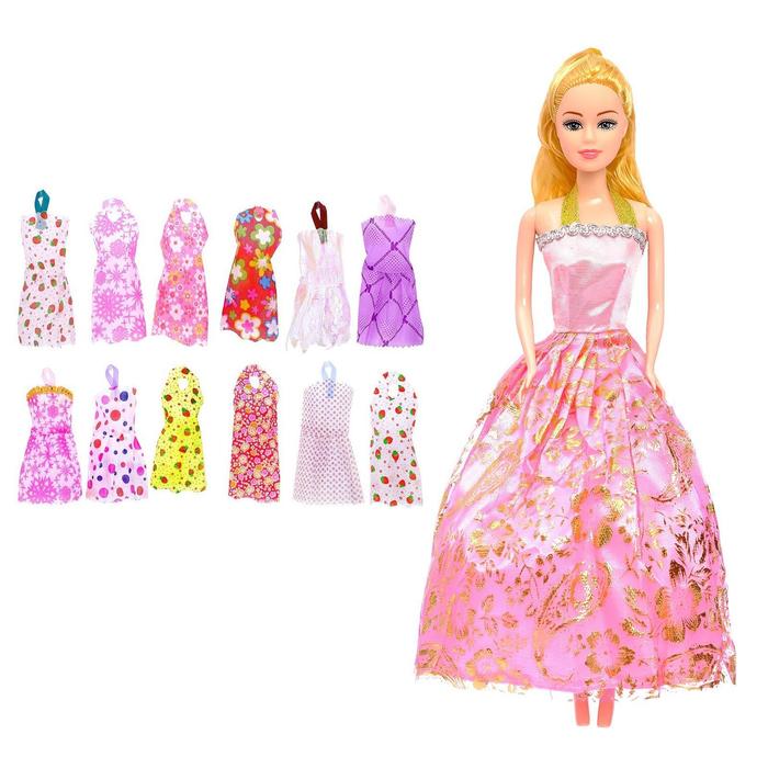 Кукла модель "Мария" с набором платьев и аксессуаров, МИКС