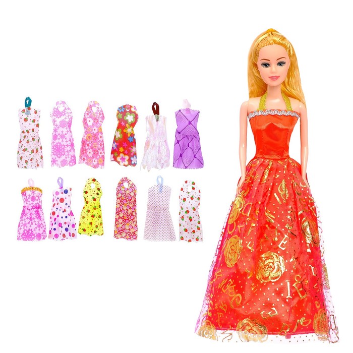 Кукла модель "Мария" с набором платьев и аксессуаров, МИКС