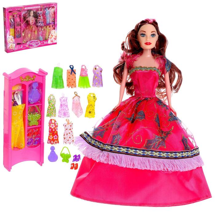 кукла модель анна с набором платьев с аксессуарами цвета микс Кукла-модель «Анна» с набором платьев, с аксессуарами, цвета МИКС