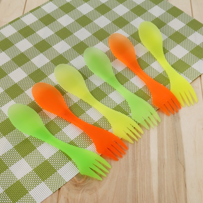 Набор предметов 3 в 1 (ложка, вилка, нож), 6 шт