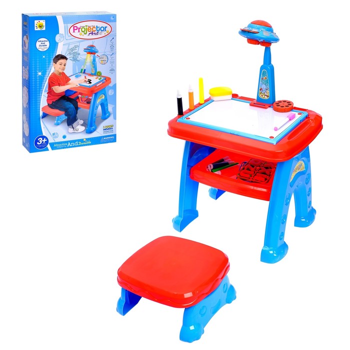 Развивающий стол-проектор "Любимый малыш" с табуретом, маркерами, английским алфавитом