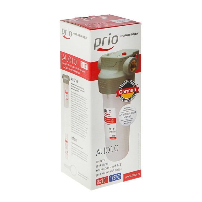 Магистральный фильтр механической очистки Prio "Новая Вода" AU010, 5 мкм