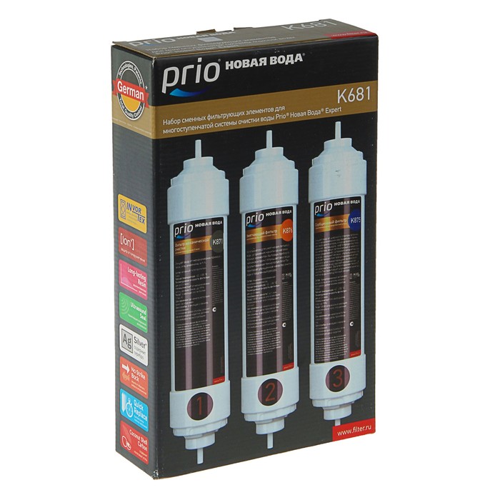 Комплект картриджей Prio "Новая Вода" К681, для водоочистителя М 300