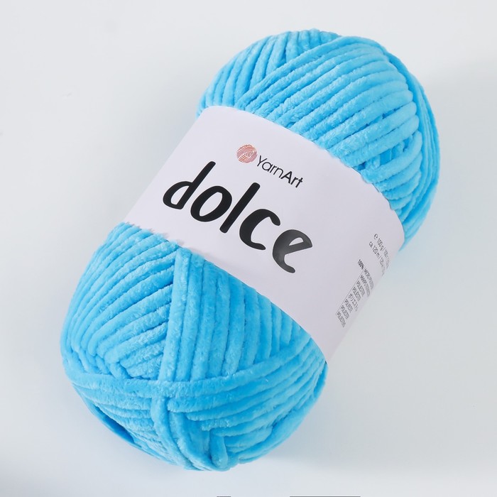 Пряжа "Dolce" 100% микрополиэстер 120м/100гр (758 т. голубой)