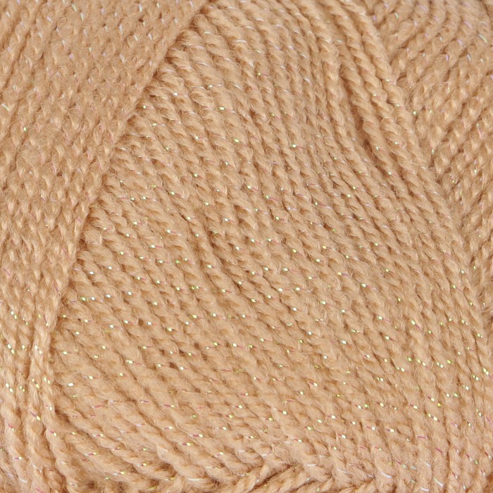 Пряжа "Gold" 92% акрил, 8% металлик 400м/100гр (9379 бежевый)