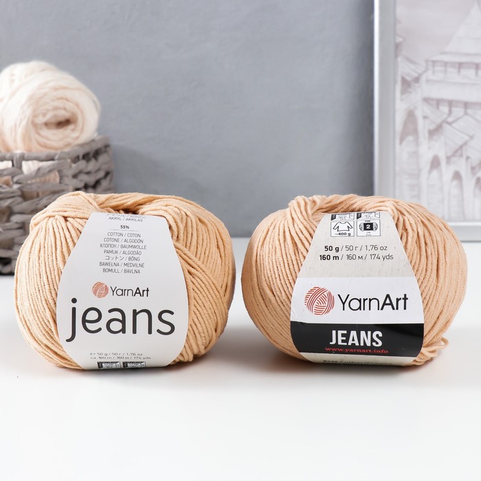 

Пряжа "Jeans" 55% хлопок, 45% акрил 160м/50гр (07 карамель)