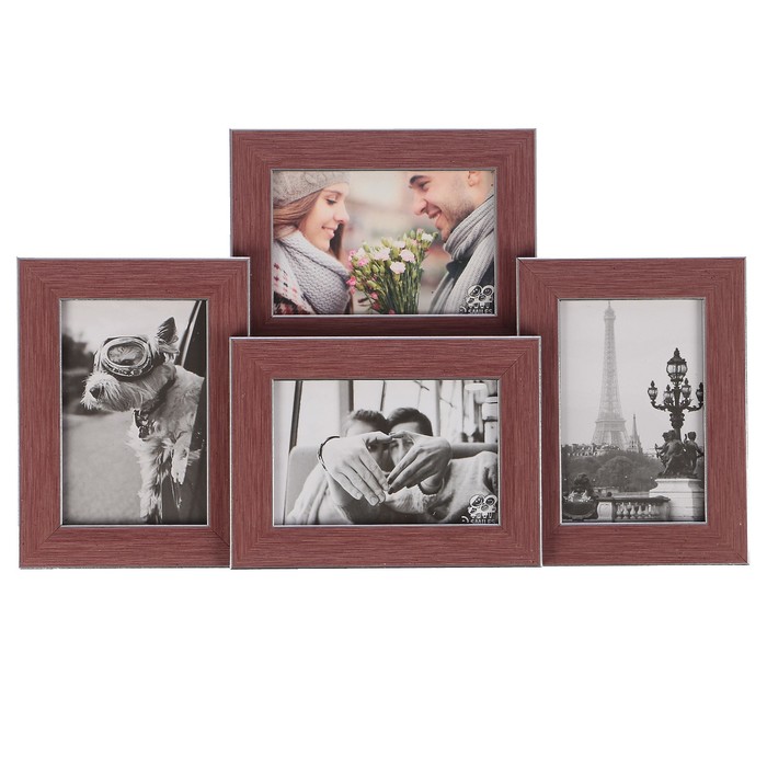 Фоторамка пластик Еллоу Фото мультирама Коралл (4 фото 10x15) с подставкой