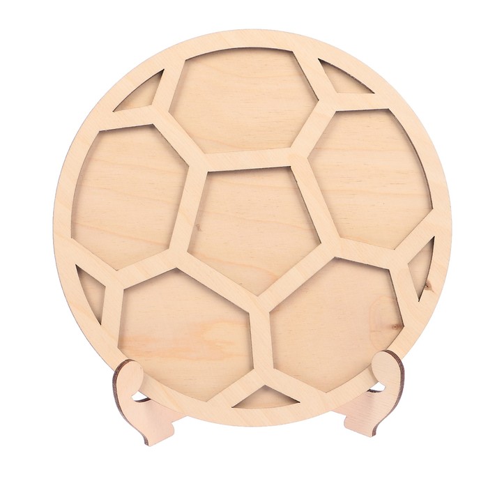 Фоторамка из фанеры на подставке"Футбольный мяч" d=20,5 см (набор 4 детали)