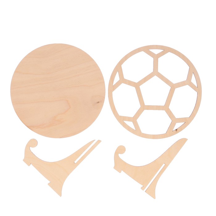 Фоторамка из фанеры на подставке"Футбольный мяч" d=20,5 см (набор 4 детали)